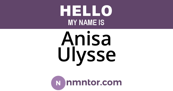 Anisa Ulysse