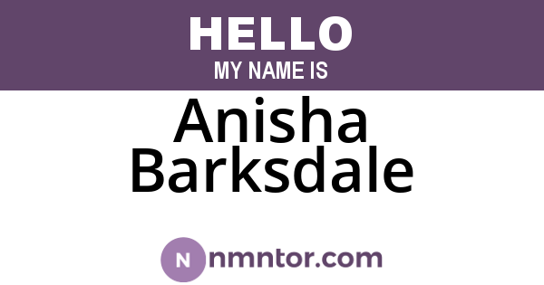 Anisha Barksdale