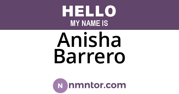 Anisha Barrero