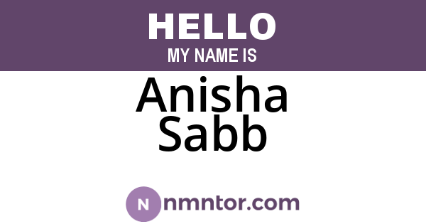 Anisha Sabb
