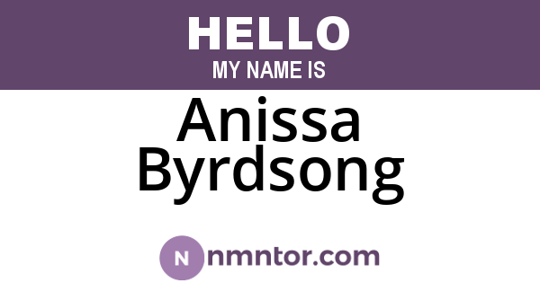 Anissa Byrdsong