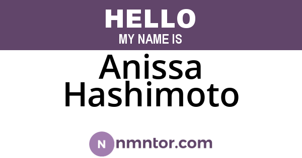 Anissa Hashimoto
