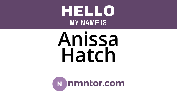 Anissa Hatch