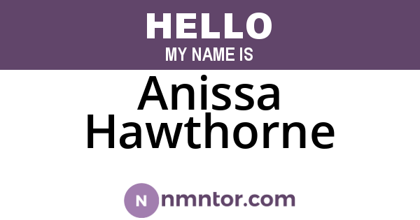 Anissa Hawthorne