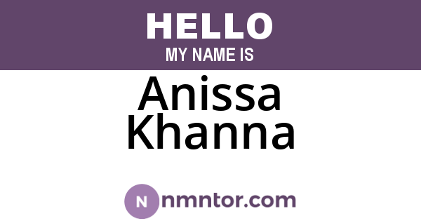 Anissa Khanna