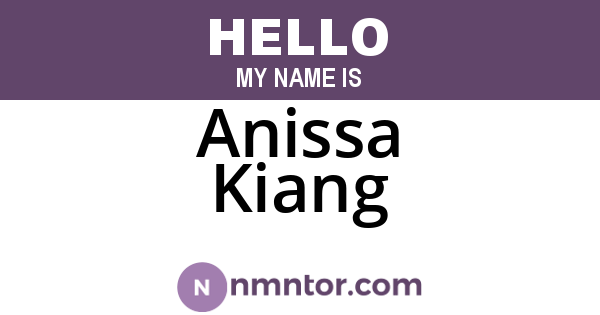 Anissa Kiang