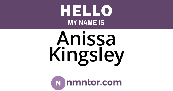 Anissa Kingsley