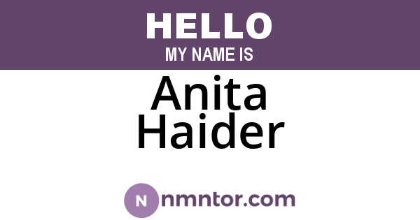 Anita Haider