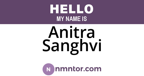 Anitra Sanghvi