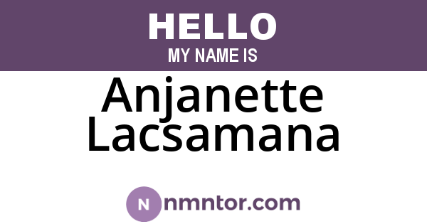 Anjanette Lacsamana