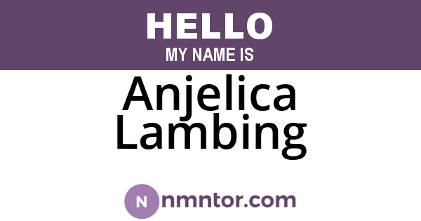 Anjelica Lambing