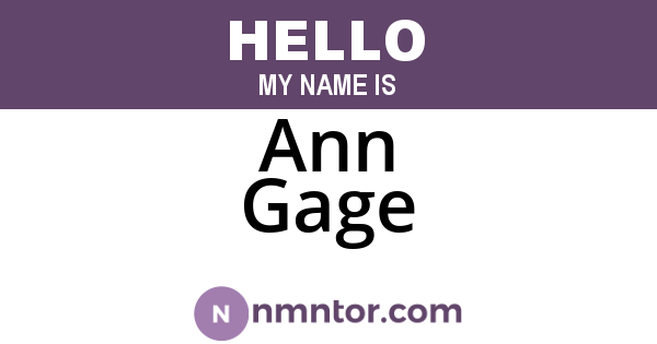 Ann Gage