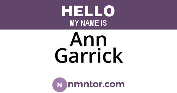 Ann Garrick