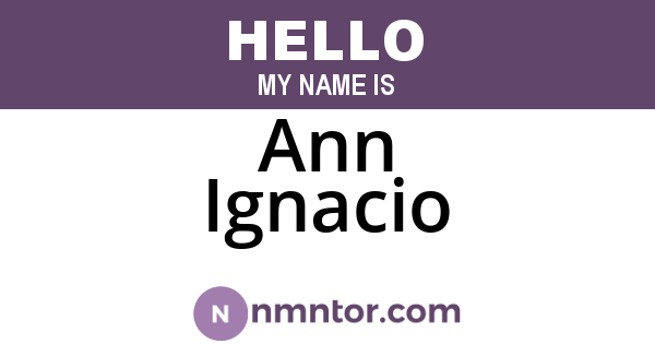 Ann Ignacio