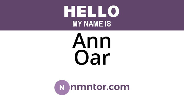 Ann Oar