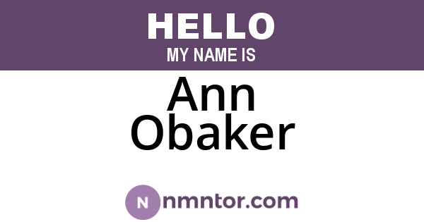Ann Obaker