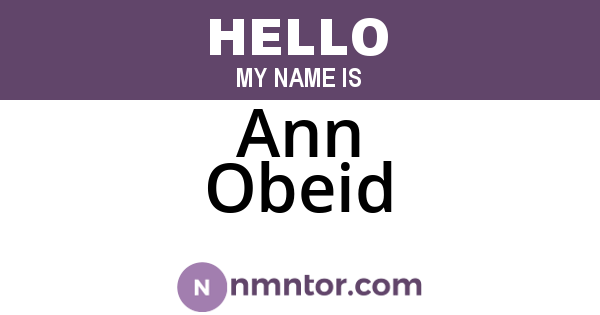 Ann Obeid