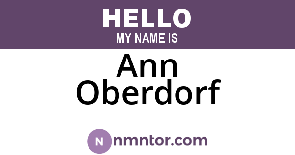 Ann Oberdorf