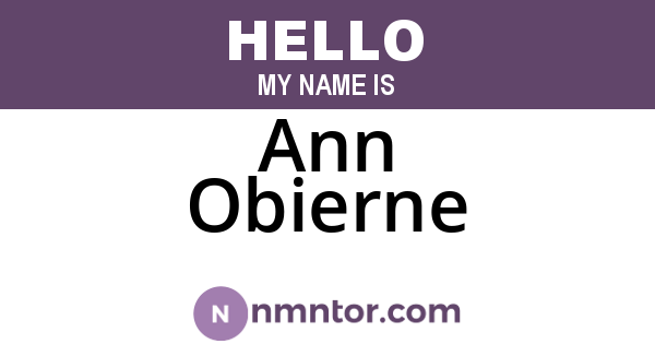 Ann Obierne