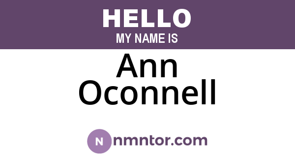 Ann Oconnell