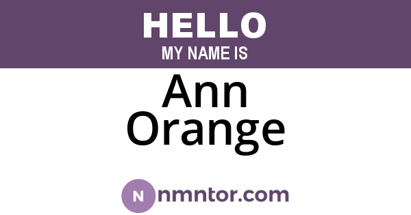 Ann Orange