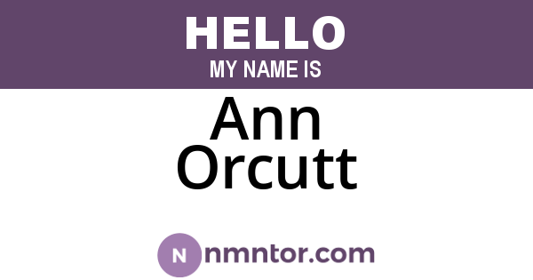 Ann Orcutt