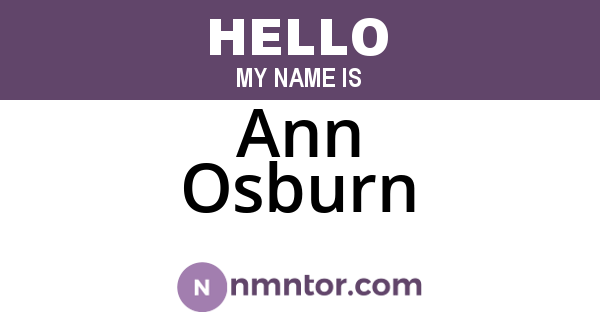 Ann Osburn