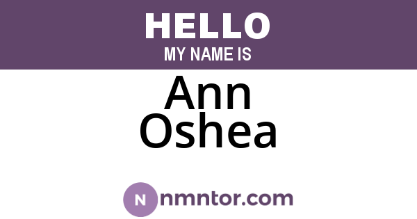 Ann Oshea
