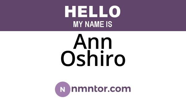 Ann Oshiro