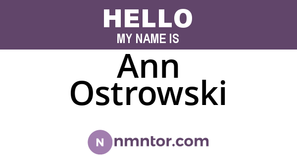 Ann Ostrowski