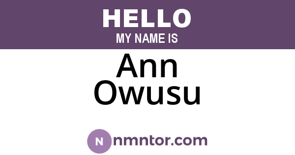 Ann Owusu