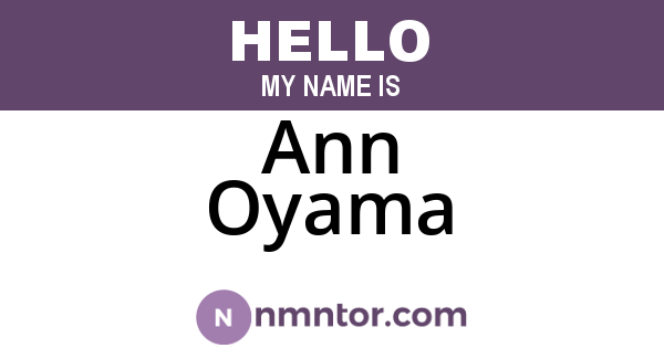 Ann Oyama