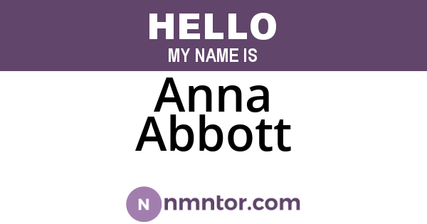 Anna Abbott