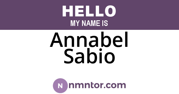 Annabel Sabio