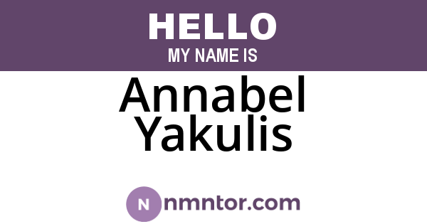 Annabel Yakulis