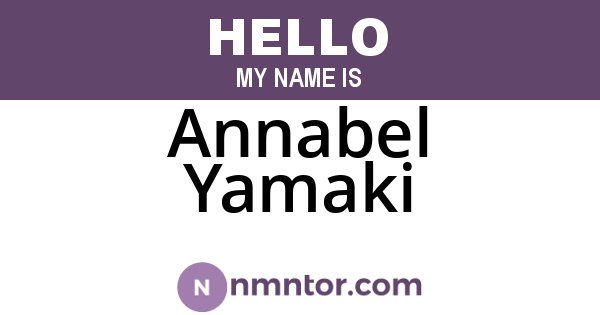 Annabel Yamaki