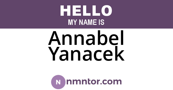 Annabel Yanacek