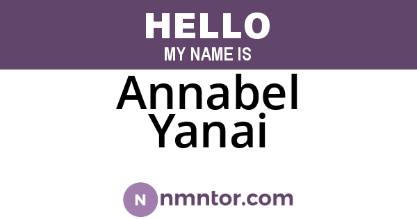 Annabel Yanai