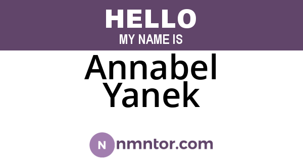 Annabel Yanek