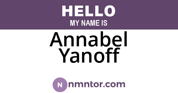 Annabel Yanoff