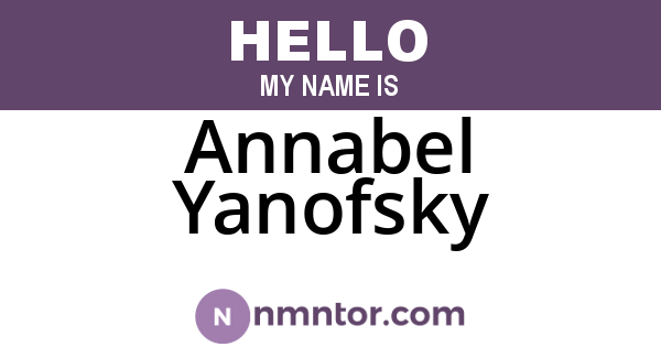 Annabel Yanofsky