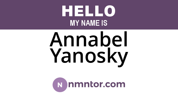Annabel Yanosky