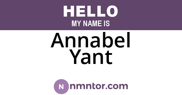 Annabel Yant