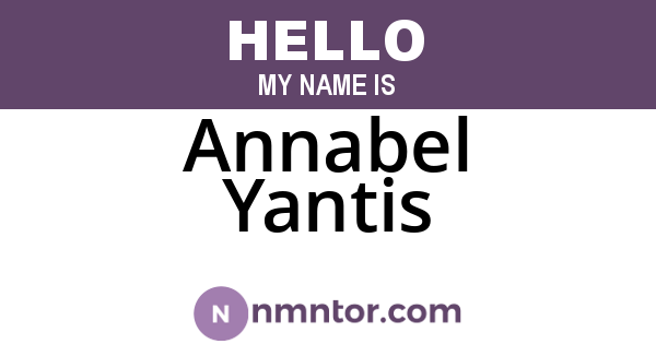 Annabel Yantis