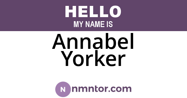 Annabel Yorker