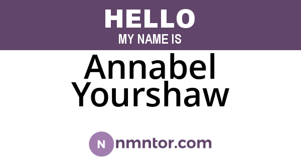 Annabel Yourshaw