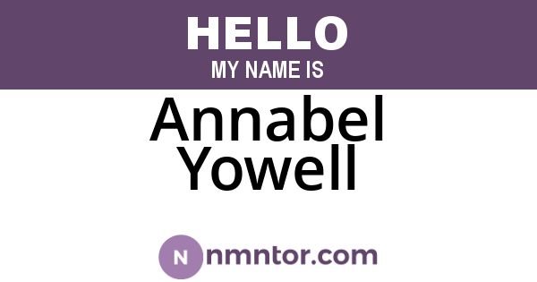 Annabel Yowell