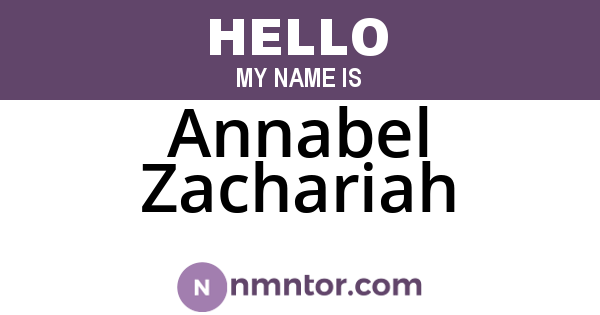 Annabel Zachariah