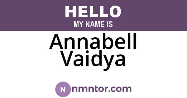 Annabell Vaidya