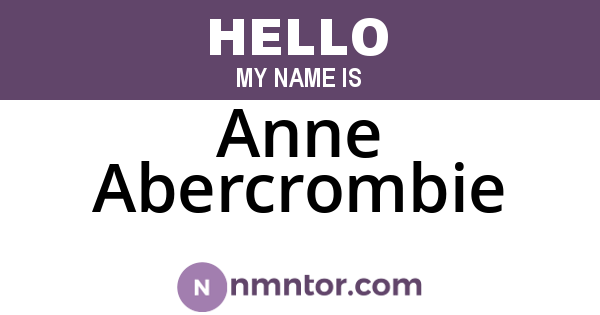 Anne Abercrombie